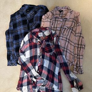 Rails high quality large flannel button downs